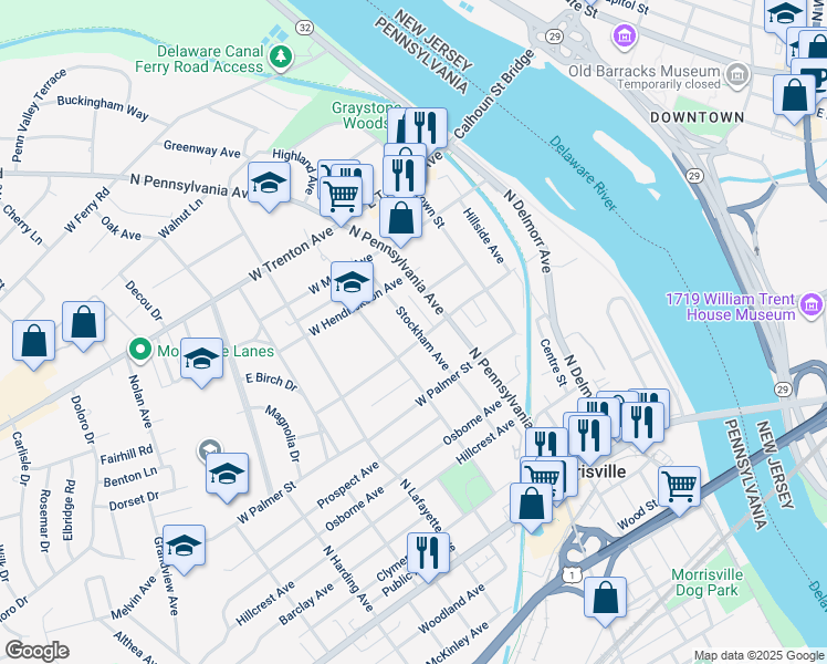 map of restaurants, bars, coffee shops, grocery stores, and more near 421 Stockham Avenue in Morrisville