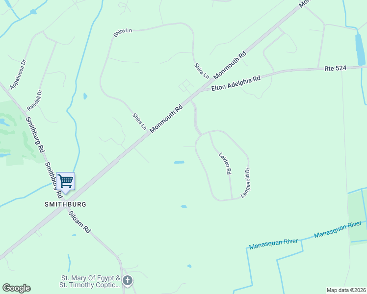 map of restaurants, bars, coffee shops, grocery stores, and more near 4 Langeveld Drive in Freehold