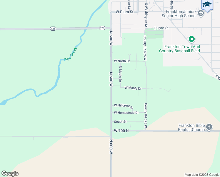 map of restaurants, bars, coffee shops, grocery stores, and more near 7445 North 600 West in Frankton