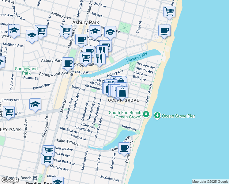 map of restaurants, bars, coffee shops, grocery stores, and more near 27 Pilgrim Pathway in Monmouth County