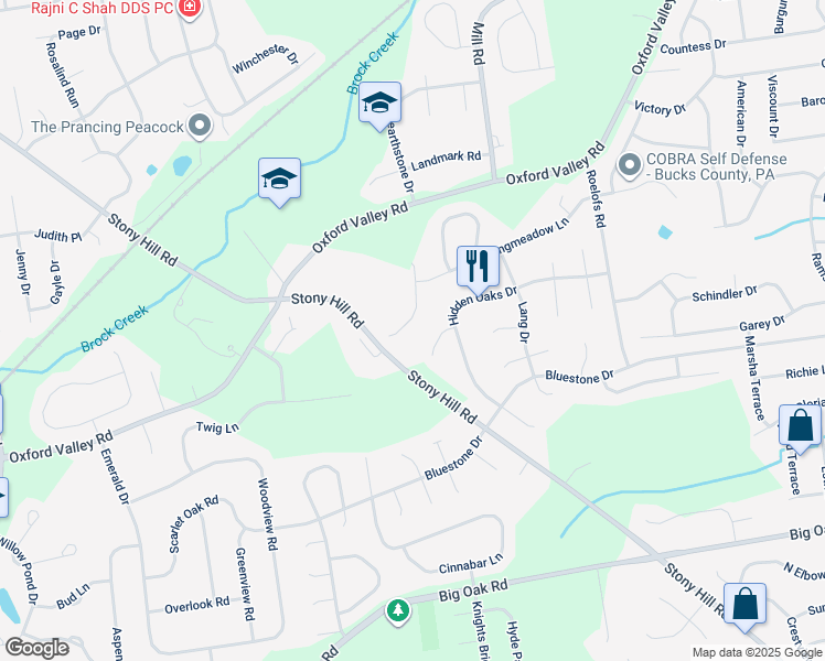 map of restaurants, bars, coffee shops, grocery stores, and more near 522 Clarendon Court in Yardley
