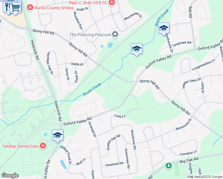 map of restaurants, bars, coffee shops, grocery stores, and more near 493 Stony Hill Road in Morrisville