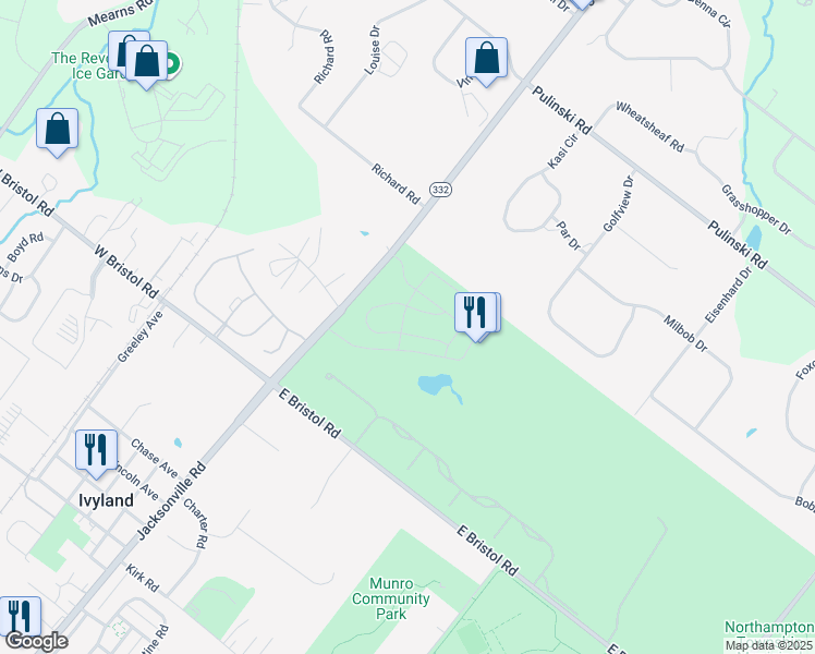 map of restaurants, bars, coffee shops, grocery stores, and more near 25 Parry Way in Ivyland