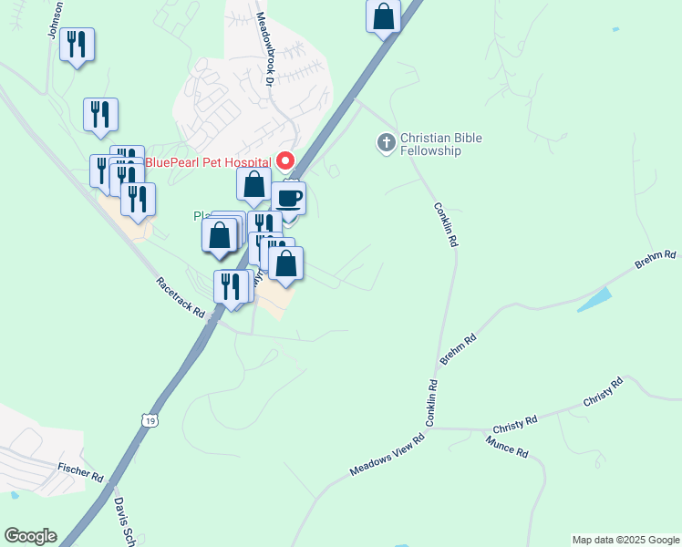 map of restaurants, bars, coffee shops, grocery stores, and more near 1100 Wildflower Circle in Washington