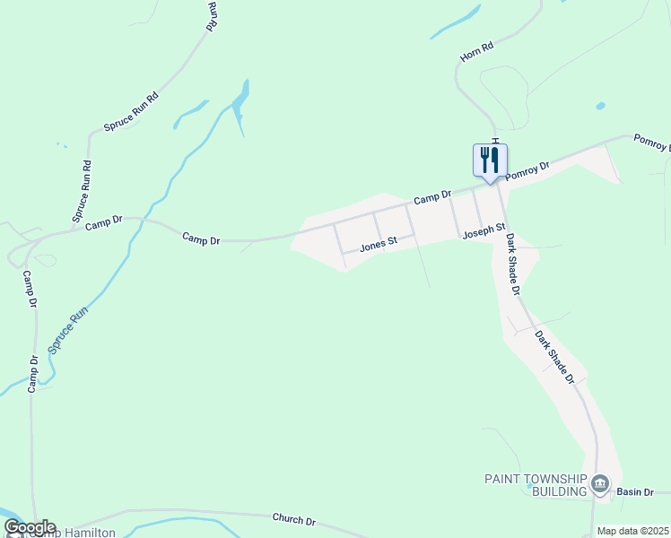 map of restaurants, bars, coffee shops, grocery stores, and more near 202 Wood St in Windber