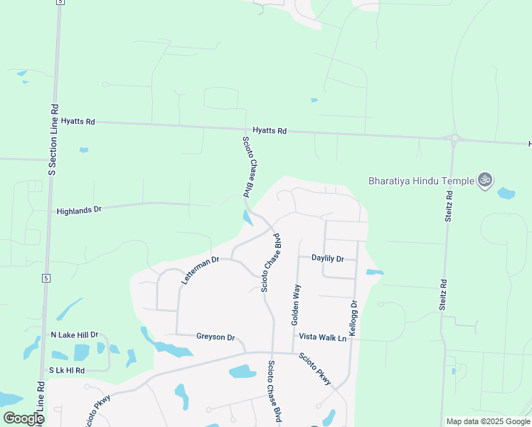 map of restaurants, bars, coffee shops, grocery stores, and more near 6525 Scioto Chase Boulevard in Powell