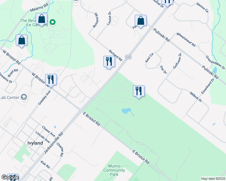 map of restaurants, bars, coffee shops, grocery stores, and more near 27 Parry Way in Ivyland