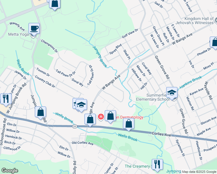 map of restaurants, bars, coffee shops, grocery stores, and more near 3422 West Bangs Avenue in Neptune City