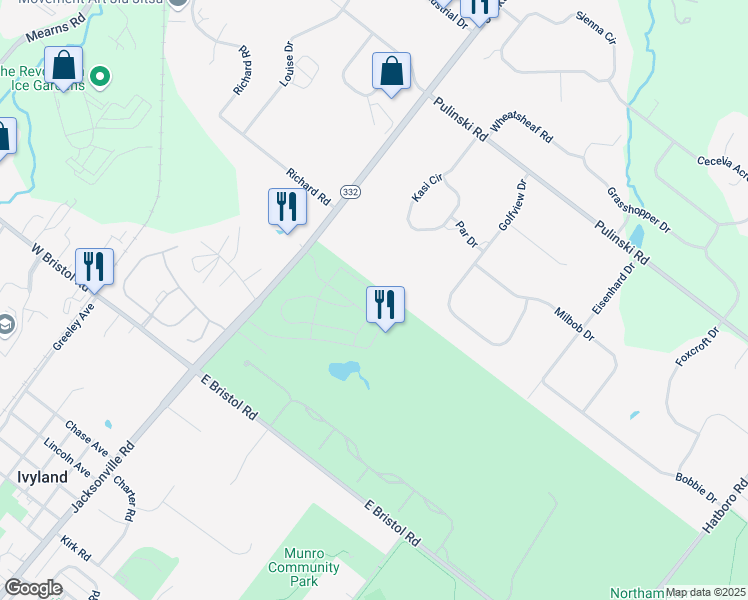 map of restaurants, bars, coffee shops, grocery stores, and more near 80 Jacksonville Road in Ivyland