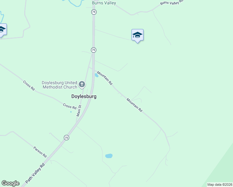 map of restaurants, bars, coffee shops, grocery stores, and more near 20610 Mountain Road in Doylesburg