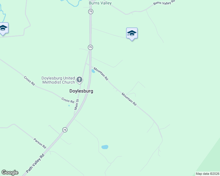 map of restaurants, bars, coffee shops, grocery stores, and more near 20610 Mountain Road in Doylesburg
