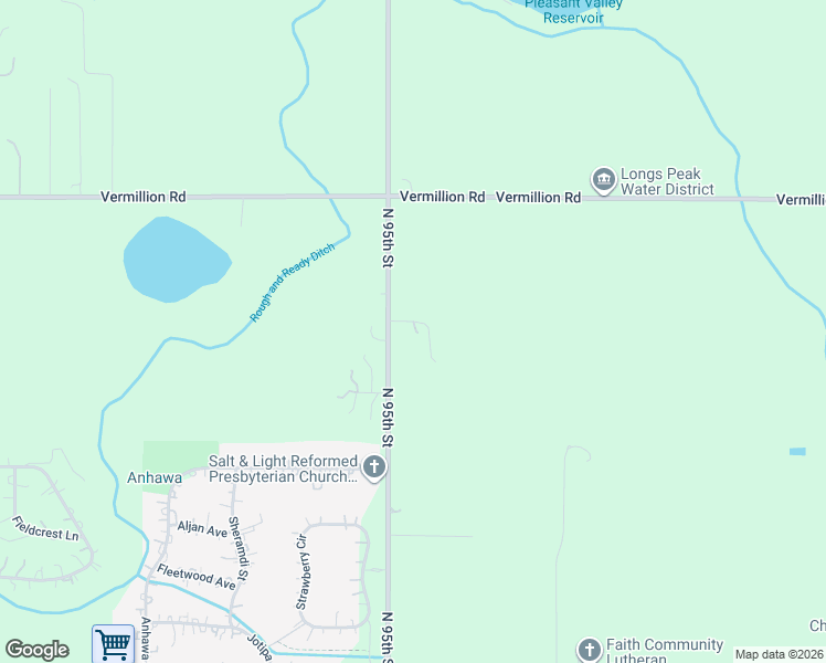 map of restaurants, bars, coffee shops, grocery stores, and more near 13156-13398 North 95th Street in Boulder County