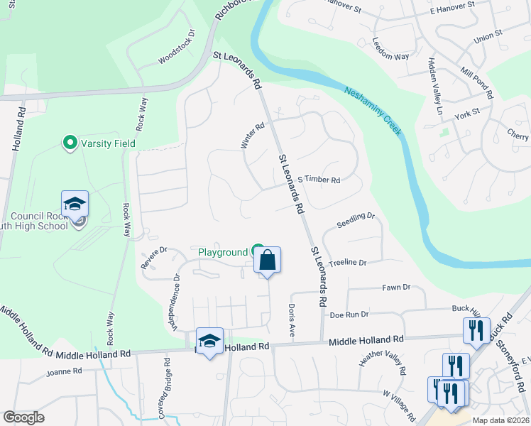 map of restaurants, bars, coffee shops, grocery stores, and more near 35 Cricket Drive in Southampton