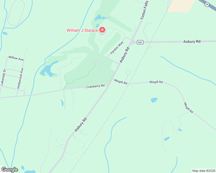 map of restaurants, bars, coffee shops, grocery stores, and more near 172 Asbury Road in Farmingdale