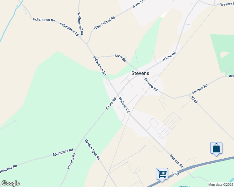 map of restaurants, bars, coffee shops, grocery stores, and more near 105 South Line Road in Ephrata