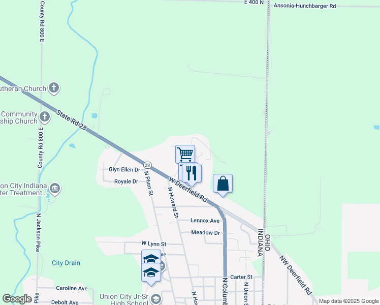map of restaurants, bars, coffee shops, grocery stores, and more near 361 Essex Court in Union City