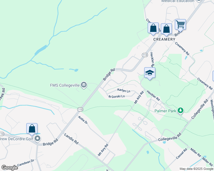 map of restaurants, bars, coffee shops, grocery stores, and more near 4230 Elm Court in Collegeville