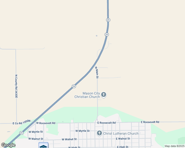 map of restaurants, bars, coffee shops, grocery stores, and more near 1304 North Main Street in Mason City