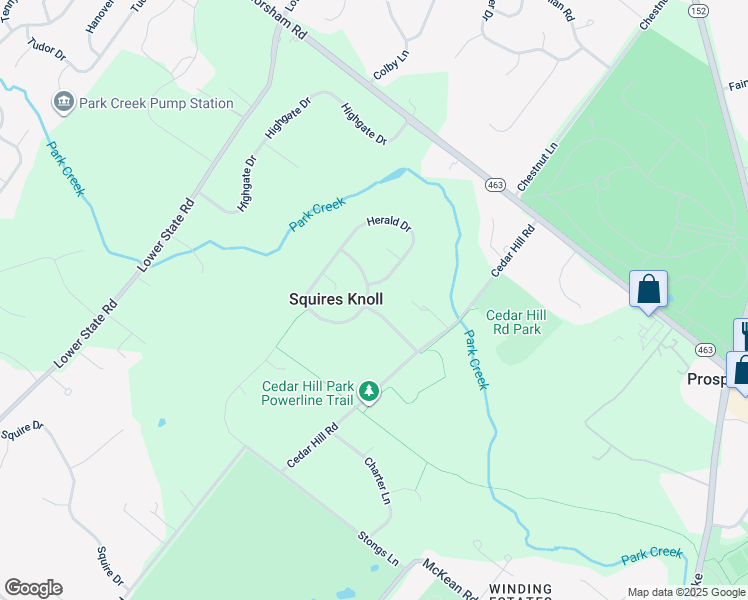 map of restaurants, bars, coffee shops, grocery stores, and more near 1211 Lady Violet Drive in Ambler