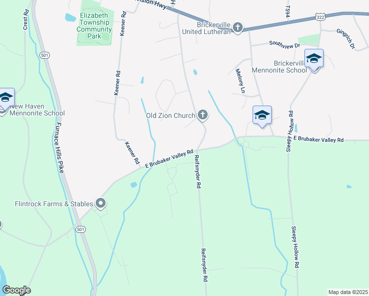 map of restaurants, bars, coffee shops, grocery stores, and more near 231 East Brubaker Valley Road in Lititz