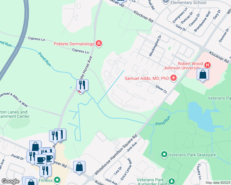 map of restaurants, bars, coffee shops, grocery stores, and more near 71 Chambord Court in Hamilton Township