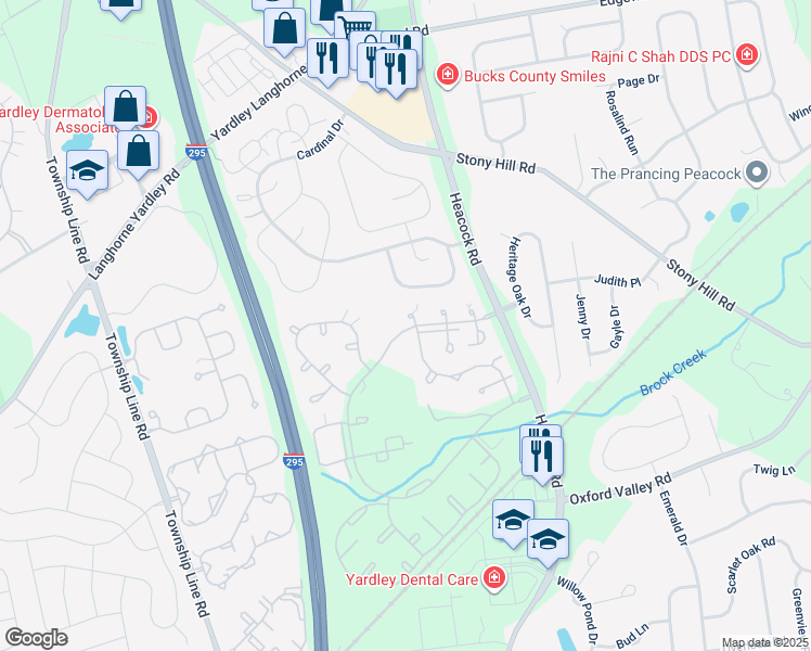 map of restaurants, bars, coffee shops, grocery stores, and more near 1646 Covington Road in Morrisville