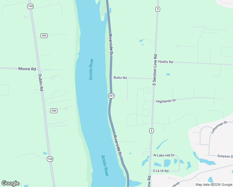 map of restaurants, bars, coffee shops, grocery stores, and more near 6551 Riverside Drive in Powell