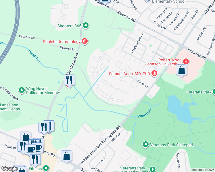 map of restaurants, bars, coffee shops, grocery stores, and more near 83 Cheverny Court in Hamilton Township