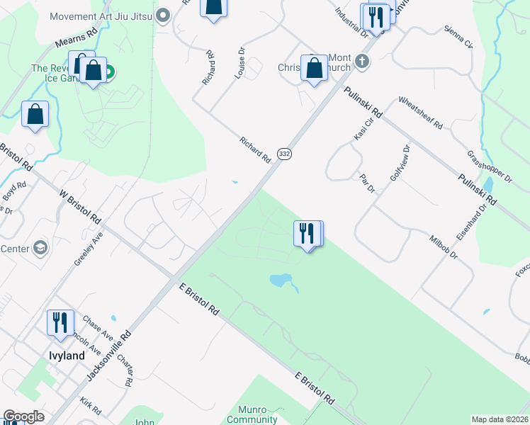 map of restaurants, bars, coffee shops, grocery stores, and more near 180 Jacksonville Road in Ivyland
