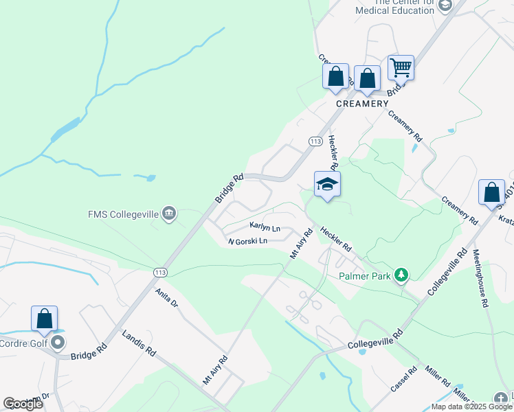 map of restaurants, bars, coffee shops, grocery stores, and more near 948 Dogwood Lane in Collegeville