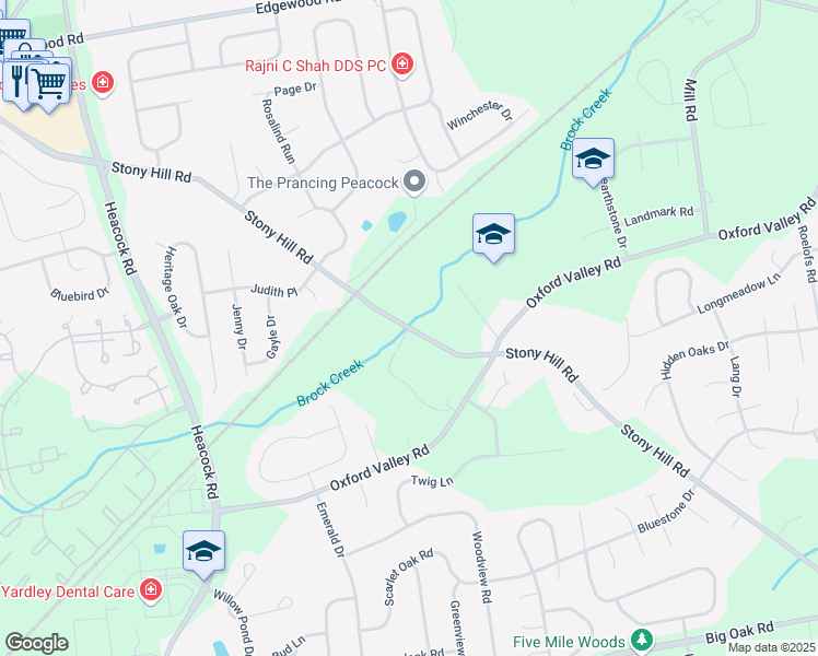 map of restaurants, bars, coffee shops, grocery stores, and more near 493 Stony Hill Road in Morrisville