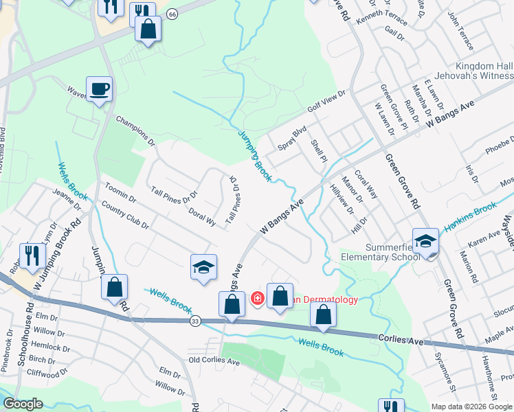 map of restaurants, bars, coffee shops, grocery stores, and more near 732 Timber Ridge Court in Neptune City