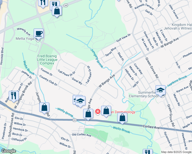 map of restaurants, bars, coffee shops, grocery stores, and more near 732 Timber Ridge Court in Neptune City
