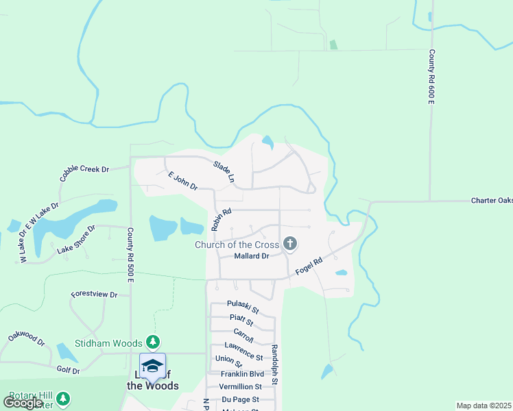 map of restaurants, bars, coffee shops, grocery stores, and more near 2304 Robin Road in Mahomet