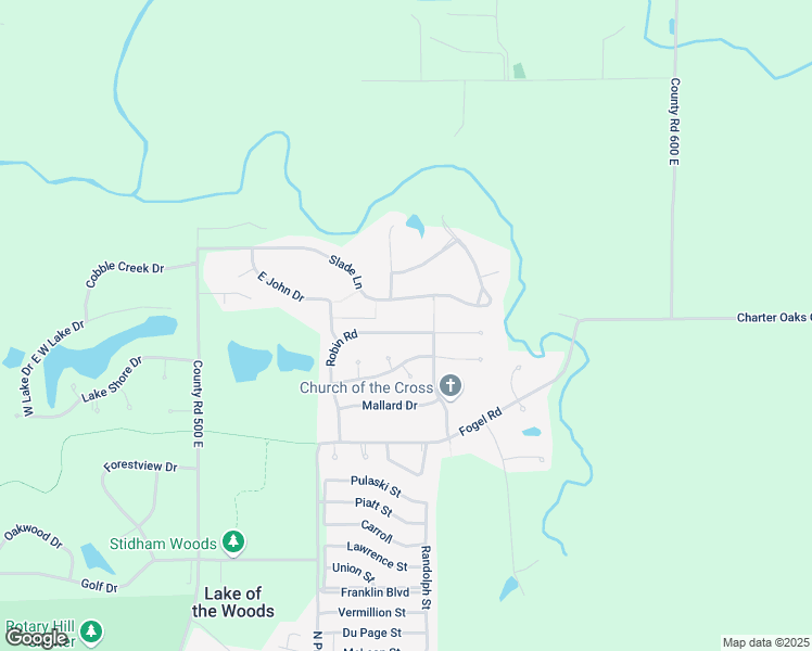 map of restaurants, bars, coffee shops, grocery stores, and more near 2304 Robin Road in Mahomet