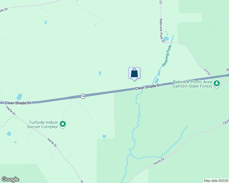 map of restaurants, bars, coffee shops, grocery stores, and more near 4702 Clear Shade Drive in Windber