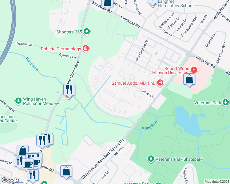 map of restaurants, bars, coffee shops, grocery stores, and more near 83 Cheverny Court in Hamilton Township