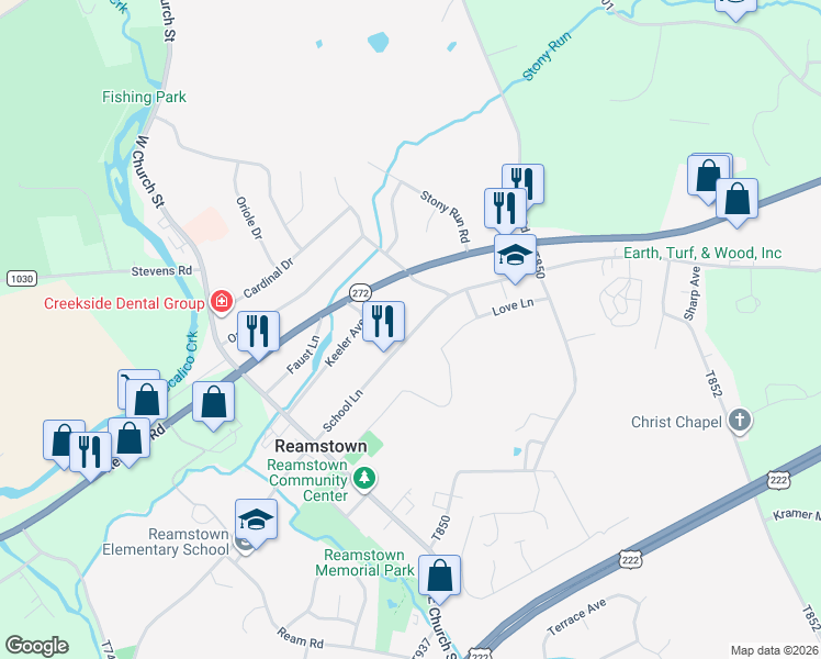 map of restaurants, bars, coffee shops, grocery stores, and more near 92 T700 in Stevens