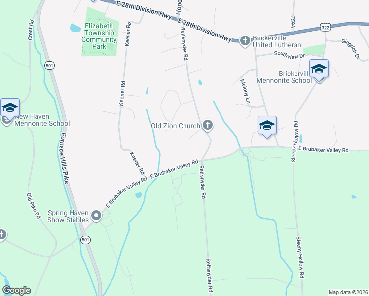 map of restaurants, bars, coffee shops, grocery stores, and more near 250 Reifsnyder Rd in Lititz