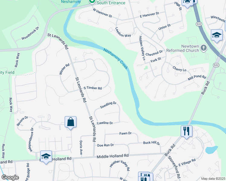 map of restaurants, bars, coffee shops, grocery stores, and more near 26 Mulberry Drive in Southampton