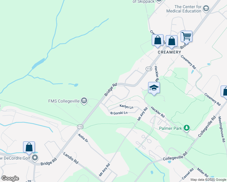 map of restaurants, bars, coffee shops, grocery stores, and more near 4261 Red Oak Court in Collegeville