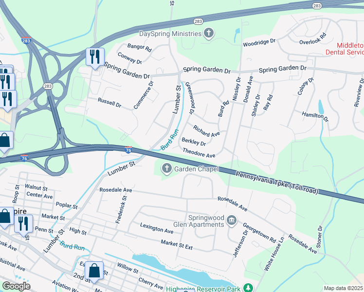 map of restaurants, bars, coffee shops, grocery stores, and more near 31 Theodore Avenue in Middletown