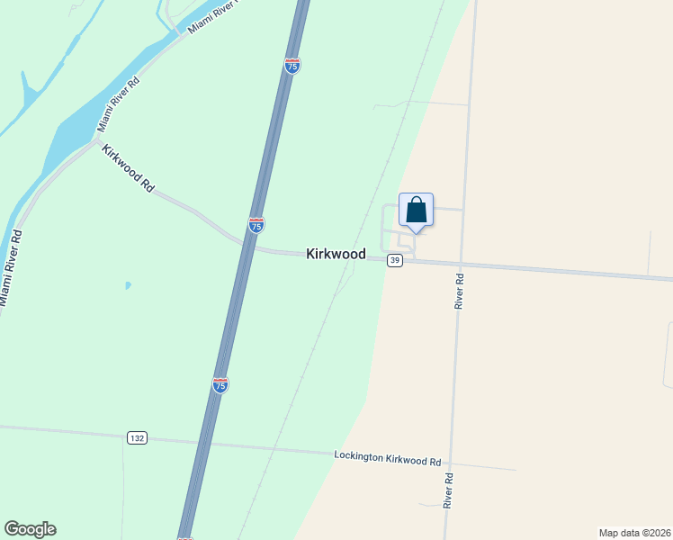 map of restaurants, bars, coffee shops, grocery stores, and more near 12748 Kirkwood Road in Sidney