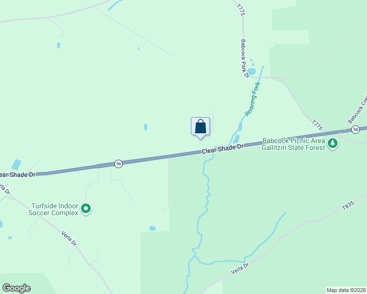 map of restaurants, bars, coffee shops, grocery stores, and more near 4702-4868 Clear Shade Drive in Windber