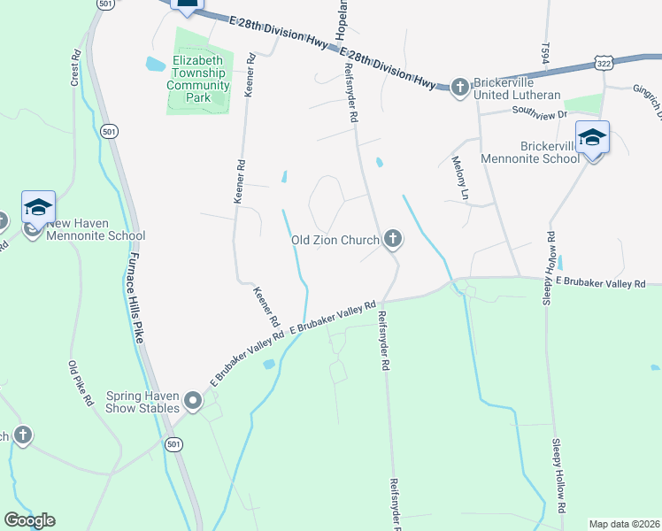 map of restaurants, bars, coffee shops, grocery stores, and more near 250 Reifsnyder Road in Lititz