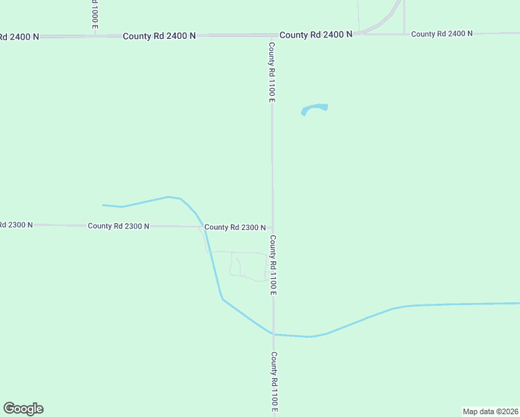 map of restaurants, bars, coffee shops, grocery stores, and more near 2303 County Road 1100 East in Champaign