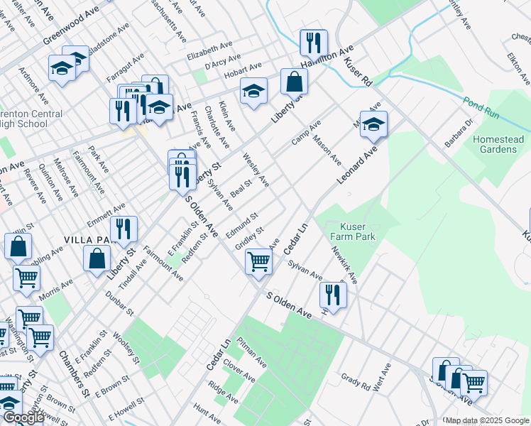 map of restaurants, bars, coffee shops, grocery stores, and more near 259 Watson Avenue in Hamilton Township