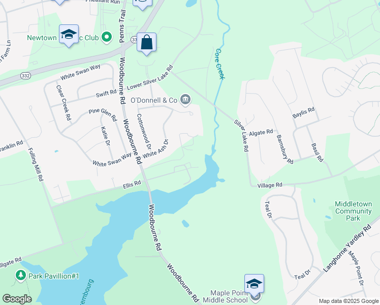 map of restaurants, bars, coffee shops, grocery stores, and more near 2020 Woodbourne Road in Langhorne