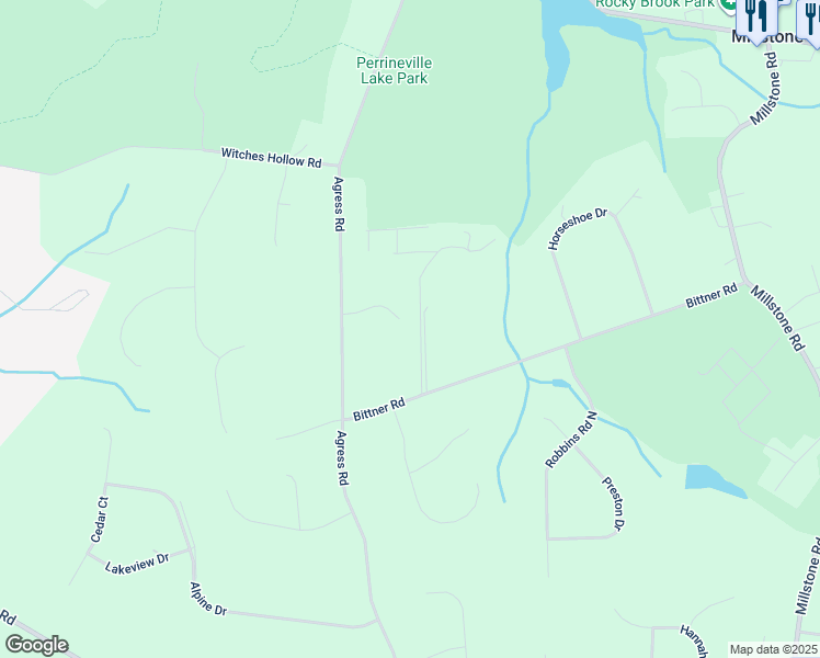 map of restaurants, bars, coffee shops, grocery stores, and more near 7 Soden Farm Lane in Millstone
