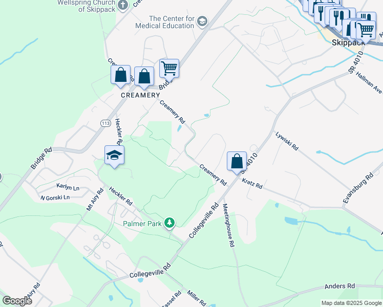 map of restaurants, bars, coffee shops, grocery stores, and more near 1088 Chelsea Way in Collegeville